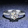 Anillos de clúster Silver 925 Original Platinum 1 Prueba de diamante Pasado D Color Ring de boda MOISSANITE BRILLIANTE