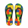 Personalizado mulheres apartamentos casa chinelo 3d tetris impressão verão sandálias de praia de moda para chinelos mulher senhoras flip flipflops flipflops u2js #