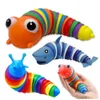 Multi-ontwerpen Fidget Toys Slug Articulated Flexible 3D Slugs Favor fidget speelgoed alle leeftijden reliëf anti-angst sensorisch voor kinderen volwassen kerstcadeaus