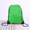 Snelle levering Effen kleur String Trekkoord Back Pack Cinch Sack Gym Tote Bag School Sportschoenentassen