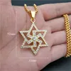 Religiosa Estrela Magen de David Pingents Colar Collo Gold Color Antelante Héxagram