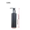 Bouteille vide brillant noir plat épaule en plastique or argent collier presse pompe à lotion emballage cosmétique portable bouteilles de shampoing rechargeables 120 ml 200 ml 250 ml