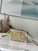 Designer Luxury Petite Malle Python Snake trunk Crossbody Shoulder Bag Gold hardware