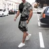 Set di tute da uomo estive Abbigliamento di moda per uomo Maniche corte casual oversize Stampa TShirtPantaloncini Abiti Streetwear 220704