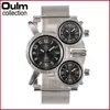 العلامة التجارية الجديدة oulm Men Military Watches Multi-Function 3-Movt Quartz Steel Wristwatch مع DIAR BIG FOR MEN RELOGIOS