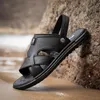 Sandals Men Summer Shoes Genuine Leather Fashion Breathble Slippers Flip Flop Beach Non-Slip Casual Outdoor Comfortable