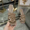 Fashion anti slip designer medium heel slippers women's summer shoes beach sli ppers women metal matching outdoor home slippers multiple choices 35-44