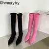 2022 Новые заостренные ноги High Boots Sexy High High High Boots Новые туфли для женщин Botas Mujer Y220817