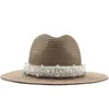 Luxo Chapéu do Panamá Chapéu de Verão Chapéus para Mulheres Praia Chapéu de Palha para Menina Cap De Proteção UV Chapéu Femme 2020 G220301