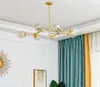 Lampadari a LED in vetro nordico Moderne plafoniere per interni Lampadari Soggiorno Deco Illuminazione Lustro Apparecchi per la casa Lampade a sospensione a soppalco