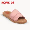 2023 Women Woody flat mule sandália plataforma slide chinelos sandálias de madeira letra O Solado plataforma fundo de borracha 6 cores com caixa e dust bag 36-42 #CWS-01