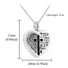 Gotycka krzyżowa stal nierdzewna Urna Naszyjnik Anioł Wing Heart Box Peepsake Wiselant Memorial Jewelry dla człowieka lub PET290G