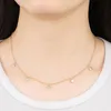 Kedjor Fashion Cubic Zircon Small Round Crystal Pendant Neckalce Gold Choker Halsband för Women Man Party Jewelry Giftchains Godl22