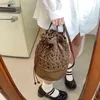 Shopping Bags Small Bucket Crossbody for Women Fashion Summer Shoulder Handbags Ladies Luxury Brand Beach Weave Purses 220317