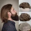Человеческие волосы мужчины Toupee Skin Pu 6 -дюймовая вьющиеся remy remy humb hair system system soft pu base263q