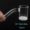 Female Male 10mm 14mm 18mm Quartz Banger Smoking 4mm Thick Opaque Bottom 45 90 Degrees 25mm OD Domeless Nail for Oil Rigs Glass Bong Adapter