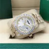 Full diamond Watch 128238 Silver dial President 43mm gold men automatic Box