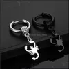 Body arts tatoeages kunst gezondheid schoonheid titanium staal piercing sieraden bengelen schorpioen oorbel hoepels schorpioenen hanger Hoop DH6VC