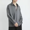 Moda primavera tinta unita camicia nera di lusso manica lunga tendenza coreana Dk uniforme sciolto casual camicie da uomo 220322