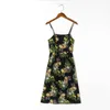Günlük elbiseler yaz kadın baskılı ince sling dresscasual