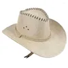 Beralar Nefes Alabilir Cowgirl Hat Western Cowboy Caz Dailyberets için Top Güneş Koruma