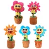 Saxophone Dancing and Singing Flower Enchanting Sunflower Soft Stuffed Plush Toys Funny Electric for Kids Party Kawai 220615