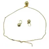 Celi solide Designer boule d'or petites boucles d'oreilles Ins Match maison visage lisse Simple à la mode personnalisé collier plaqué or