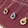 designer necklaces for women fashion chain dual ring luxury jewellery zircon diamond stainless steel silver rose gold chains designer jewelry pendant necklace