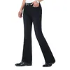 Męskie dżinsy Wysokiej jakości męski jesienny zimowy biznes swobodny but Cut Cut Mid talii dżinsowe spodnie Flares Black Grey Spodni