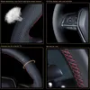 Black Genuine Leather Steering Wheel Cover For Toyota RAV4 20132018 Toyota Corolla 20142017 Auris 2013 2015 2016 J220808