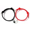 Pulseras románticas con imán de corazón para parejas, pulsera clásica de cuerda negra y roja de la suerte, regalo de aniversario, joyería para atraer