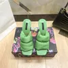 2022 디자이너 드레스 슈즈 이탈리아 Squar Toe Down-Padded Keira Mules 여성 슬리퍼 10.5cm 하이힐 럭셔리 샌들 화이트 블랙 그린 베이지 비치 여성용 슬라이드 박스 포함