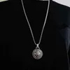 Retro Men's Hexagonal Pendant Necklace Stainless Steel Chain Gift Jewelry