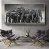 Modern White Black Animals Posters and Prints Wall Art Canvas Painting African Elephant Pictures for Living Room Cuadros Decor