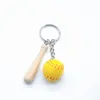 UPS mini beyzbol voleybol partisi, spor teması için ahşap yarasa ile anahtar zincirini tercih ediyor Souvenir sporcuları ödüller B0725