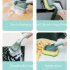 Helper a pennello da cucina manico lungo manico a ripieno automatico per ripieno di lana testa di pulizia multifunzionale piatto