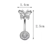 Crystal Belly Button Ring Butterfly Belly Piercing Ear Steel Long Dangle Flower Navel Rings Sexy Body Jewelry