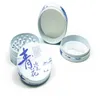 Broyeurs en porcelaine bleu et blanc Accessoires pour fumeurs 4 couches de broyeurs en alliage de zinc Diamètre 55 mm Hauteur 38 mm GR399