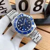 UXURY 시계 날짜 GMT Green Black Blue Lao 가족 다이버 워터 유령 스틸 스트립 빛의 방수 일본 운동 시계