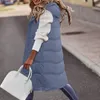 Women's Vests Long Vest Hooded Waistcoat Winter Warm Down Coat Sleeveless Pockets Slim Casual Quilted Jacket Female Luci22