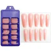 False Nails 100st Faux Ongles Fake Colorful Ballerina Long Coffin FingersNail Acrylic Nail Tips 10 Storlek Press på 0616