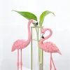 Vases Flamingo Forme Décoration Pour Filles Hydroponique Plante Conteneur De Table Ornement De Fer Fleur En Verre Salon Maison DecorVases