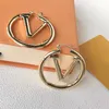 Designer Classic Letter Earring Womens Fashion Earrings Vintage Earring Circle Gold Luxurious Metal Large Golden Circular Ring Ear Stud