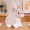 23cm 귀여운 솜털 토끼 장난감 아이들을위한 생명의 동물 봉제 인형 어린이 부드러운 베개 좋은 생일 선물
