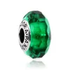 Andy Jewel 925 Sterling Silver Beads Glass Green Faceted Murano Charm Fits Fits 유럽 판도라 스타일 보석 팔찌 목걸이 791619