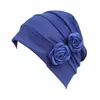 Femmes fleur Turban Bonnet islamique Hijab tête Wrap bonnet dames cheveux accessoires indien chapeau chimio Beanie Turbante