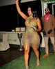 Şampanya Altın Dantel Kısa Kuyruklu Prom Partisi Elbiseler Püsküllü Seksi Diz Uzunluğu Artı Boyut Boyutu Resmi Akşam Kulübü Arap Kadınlar İçin Gowns Gowns