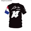 Kurtki wyścigowe Alpine F1 Team Motorsport T-shirt Blue Black Merchandise Drużyna Koszulka z krótkim rękawem Ubranie 6LMO