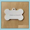 300 pièces Sublimation bricolage blanc blanc métal os Pet chien Tag carte d'identité livraison directe 2021 TagId fournitures maison jardin Ua9W6