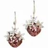 Orecchini pendenti con fiore in zircone di cristallo viola di alta qualità per gioielli vintage da donna